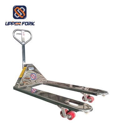 3Ton zanglamaydigan po'latdan yasalgan gidravlik palletli yuk mashinasi